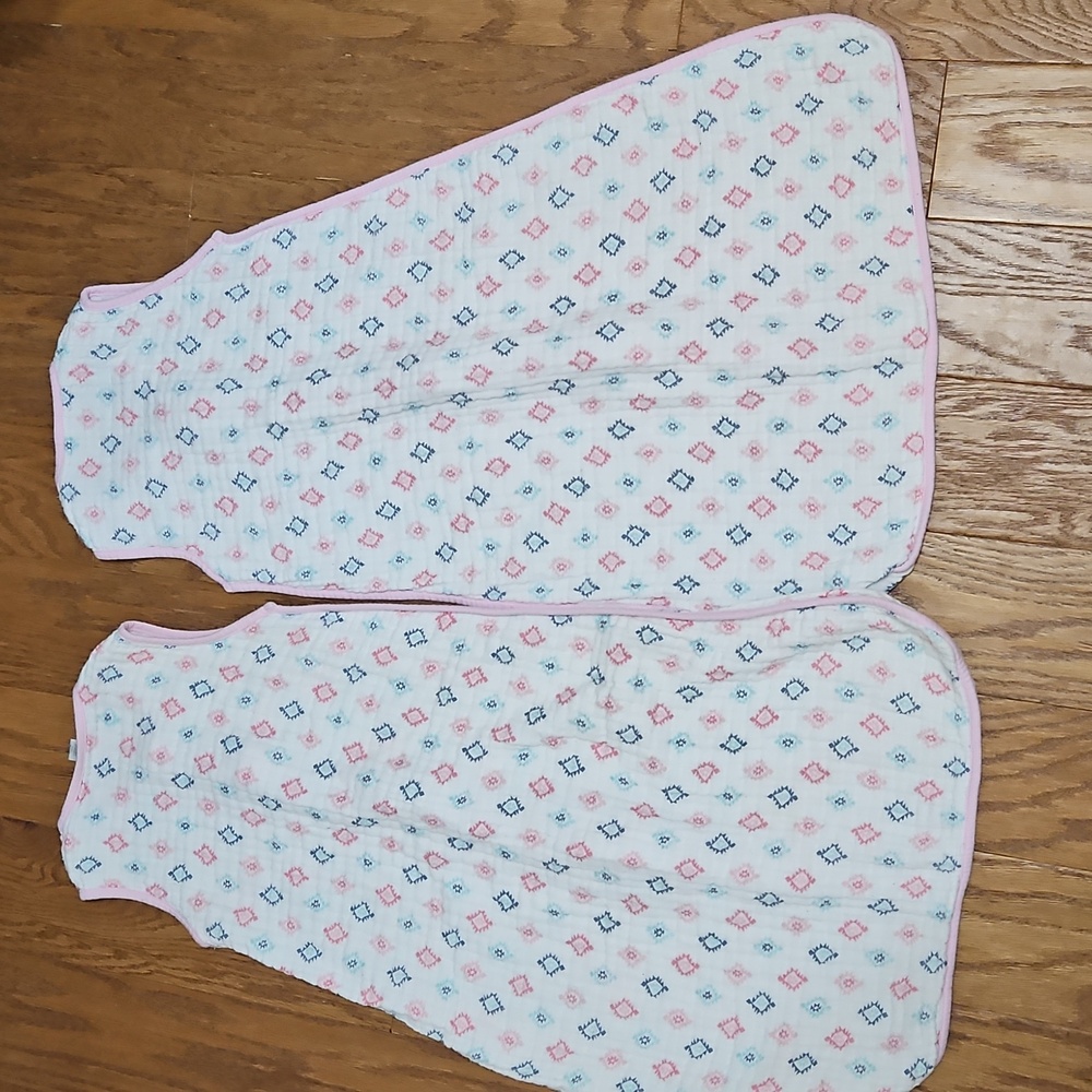 Two Hudson Baby Cotton Sleeveless Wearable Sleeping Bags, Sack XL 18-24 - Picture 3 of 3